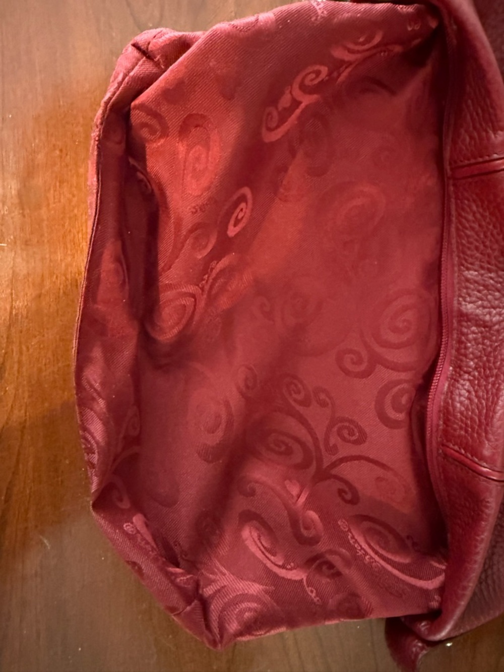Brighton Soft Red Pebbled Leather Shoulder Bucket Bag w/ OG Charm | Vintage - Picture 12 of 16